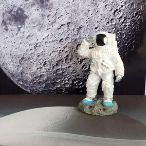 Astronaut figurine desktop decoration white space man ornament resin toy moon scene display model