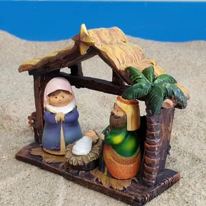 Statuetta presepe di Natale in resina decorazione Gesu dettaglio per festa bella.