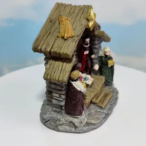 Presepio di Natale in Resina Statuetta Sacra Famiglia Decorazione da Scrivania Casa