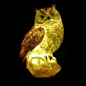 Owl solar LED garden light outdoor landscape yard lawn waterproof resin decorative lamp