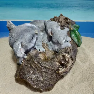 Resin koala tree hanging ornament for garden and yard outdoor plant decoration display.