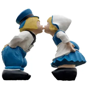 European vintage style kissing children couple figurine resin garden desktop home decor item