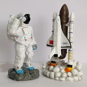 Resin astronaut space shuttle model toy set, desktop decoration ornament for kids and collectors.