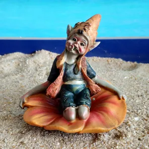 Detailed resin goblin witch figurine, unique desktop decoration sand tray toy display.