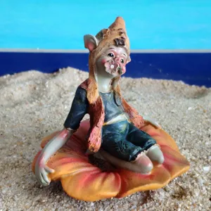Resin elf goblin figurine sandplay therapy toy unique tabletop home decor ornament detail view