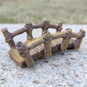 Miniature resin wooden bridge model for sand tray therapy and miniature landscape decor.