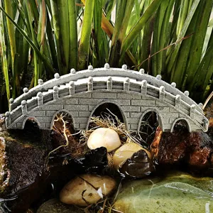 Resin arch bridge fish tank decoration landscape ornament stone cave hideout for aquarium pets.