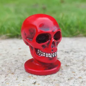 Red skull figurine Halloween decor psychological sandbox prop gothic photography ornament