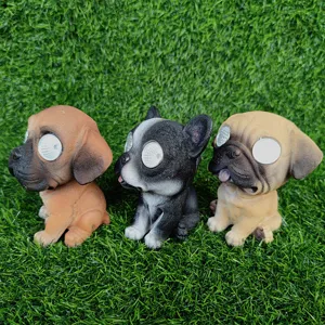 Solar dog garden light resin animal LED statues outdoor yard lawn decoration ornament 3pcs