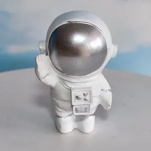 Cute astronaut figurine desktop decoration, white space man statue for home room decor gift.