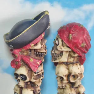Creative pirate skull resin figurine Halloween spooky decoration detail show piece.