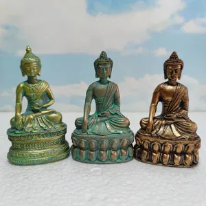 Miniature Buddha statues set, resin meditative Sakyamuni figurine for desktop decor sand tray.