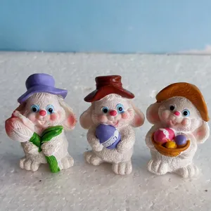 Coniglietto di Pasqua miniature set in resina simpatico coniglio decorazione tavola vaso