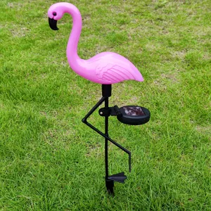 Solar flamingo garden light outdoor waterproof LED lawn stake decoration for yard patio.