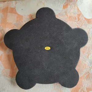 Resin pentagram altar plate black base gothic witchcraft ritual decor prop detail view