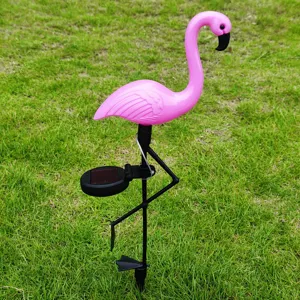 Solar flamingo garden light outdoor lawn yard landscape waterproof led decoration detail