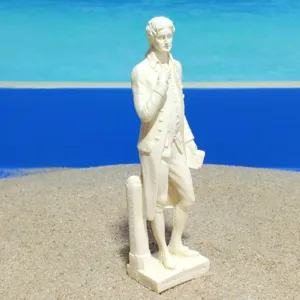 Thomas Jefferson statue detailed view, resin historical figure figurine for psychological sandplay therapy.
