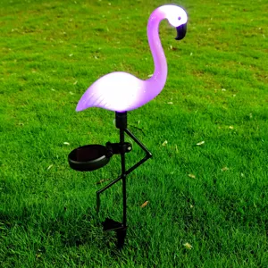 Solar flamingo garden light outdoor waterproof led lawn stake decoration courtyard landscape path lighting