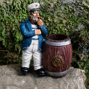 Mini Kapitän Seemann Figur Stifthalter Harz Desktop Dekorations Ornament 6.5x3.5x7.5cm