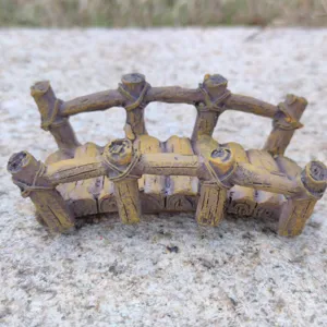 Miniature resin wooden bridge for sand tray therapy, micro landscape decoration ornament model.