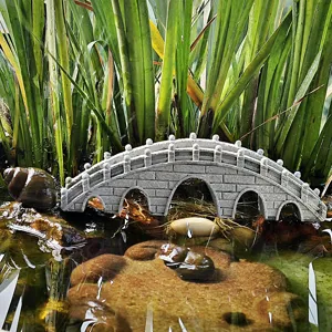 Resin arch bridge fish tank decoration, miniature aquarium landscape ornament for fish hiding.