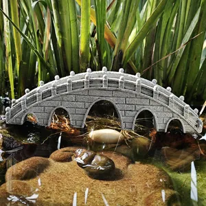 Resin arch bridge fish tank decoration, beautiful aquatic landscape ornament for aquarium decor.