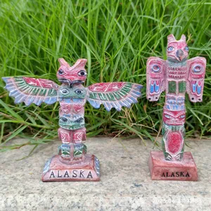 Resin totem pole figurine sand tray toy native craft home decor display ornament