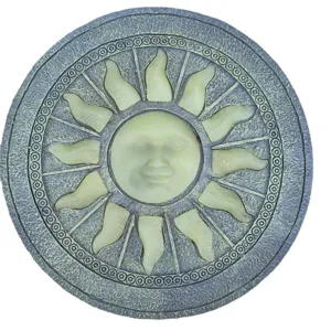 Piedra de paso de jardín de resina cara de sol césped exterior pavimentación decorativa