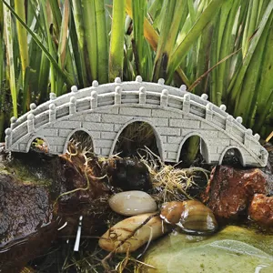 Miniature stone arch bridge decoration for fish tank, aquarium landscape, and garden micro-landscapes.