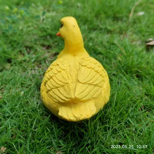 Cute yellow duck resin sculpture ornament for garden desktop home decoration details view