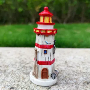 Resin lighthouse figurine miniature Mediterranean style aquarium fish tank micro landscape decor