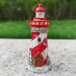 Mediterranean lighthouse resin ornament fish tank aquarium sand table decor landscape miniature