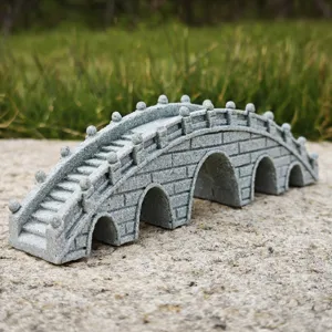 Miniature resin stone bridge ornament for fish tank aquariums and tea tray decor detailing