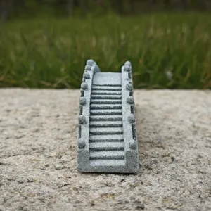 Miniature resin arched bridge ornament, perfect for fish tank, bonsai, and tea tray decor.