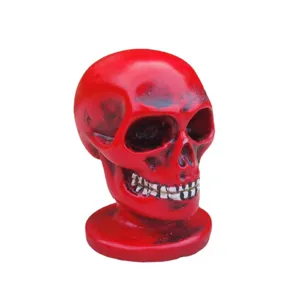 Red skull figurine Halloween decor spooky goth resin statue scary table ornament spooky gift