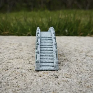 Miniature resin arch bridge ornament for fish tank decoration and micro landscape display.