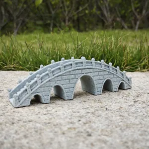 Miniature resin arch bridge detail view, perfect for fish tank and tea tray decoration.