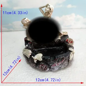 Halloween resin skeleton beauty ashtray gothic home decor spooky tabletop ornament
