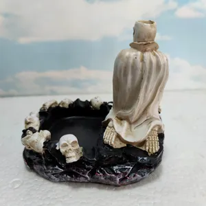 Halloween resin skull ashtray unique spooky home decor gothic tabletop craft ornament