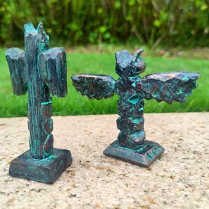 Resin totem statue figures vintage bronze finish sand tray game architectural decor ornaments.