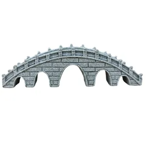 Resin fish tank arch bridge ornament, stone texture, great for aquarium landscape decor.