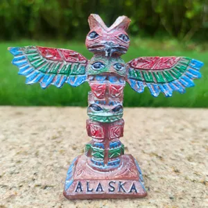 Synthetic Resin Totem Model Ornament Hand Painted Chinese Style Desktop Decor