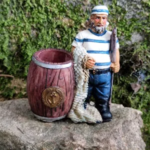 Kleine Harz Seemann Kapitän Stifthalter Figur, kreative Desktop Aufbewahrung Ornament.