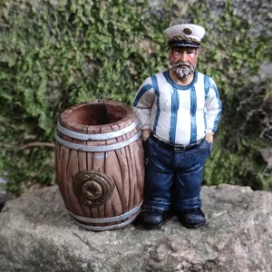 Kapitän Matrose Harz Stiftehalter Figur Miniatur Schreibtisch Ornament Dekor und Sandspielzeug