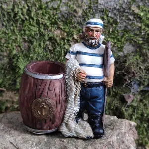 Miniatur Seemann Kapitän Stiftehalter Figur, Harz nautische Schreibtisch Organizer Deko