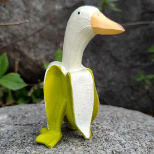 Creative banana duck figurine sculpture home desktop decoration cute animal gift ornament