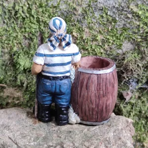 Mini Matrose Kapitän Figur Stiftelhalter Harz Desktop Aufbewahrung Behälter Dekoration.