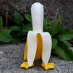 Creative banana duck figurine resin animal ornament cute desktop decoration for home gift