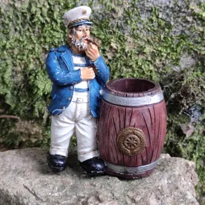 Miniatur Kapitän Matrose Stiftehalter Figur, maritime Schreibtisch Deko und Sandspielzeug.