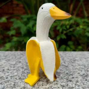 Creative banana duck figurine resin cute cartoon desktop ornament home decor gift.